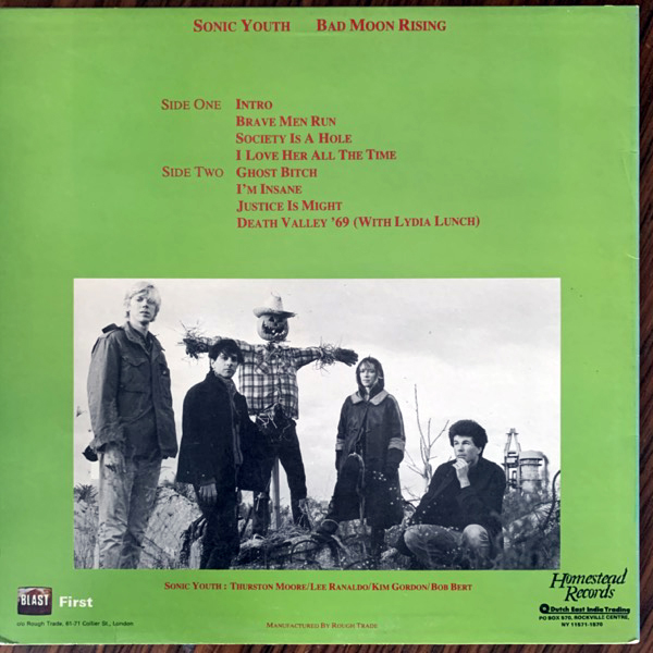 SONIC YOUTH Bad Moon Rising (Blast First, Homestead - UK & USA original) (EX/VG+) LP