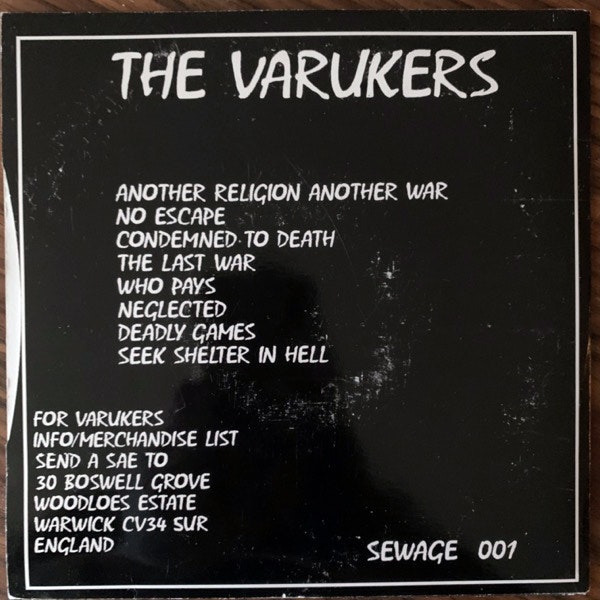 VARUKERS, the Another Religion Another War (Sewage - UK reissue) (VG) 2x7"