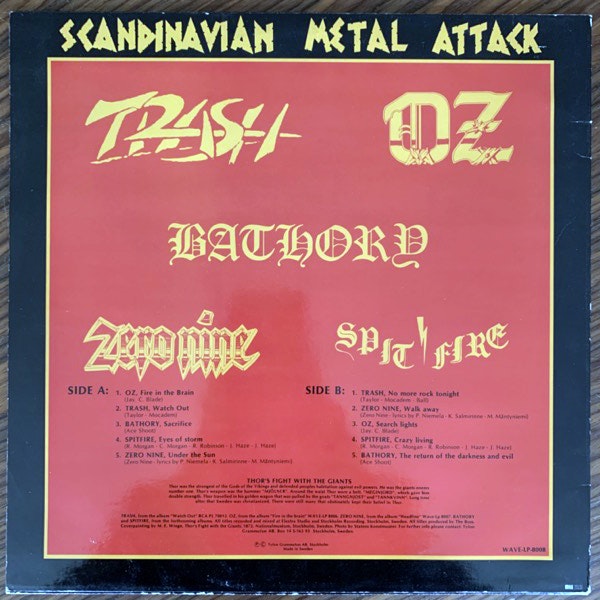 VARIOUS Scandinavian Metal Attack (Wave - Sweden original) (VG+) LP