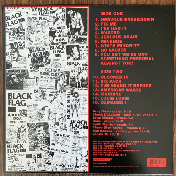 BLACK FLAG The First Four Years (SST - USA reissue) (VG+/EX) LP