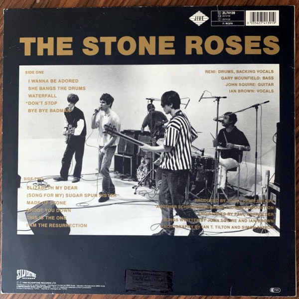 STONE ROSES, the The Stone Roses (Jive - Europe original) (VG+/VG-) LP