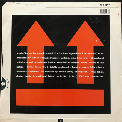 CABARET VOLTAIRE Don't Argue (Parlophone - UK original) (G/VG) 12"