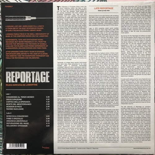 LAMARTINE Reportage (Musica elettronica da LAMARTINE) (Finders Keepers - UK original) (SS) LP