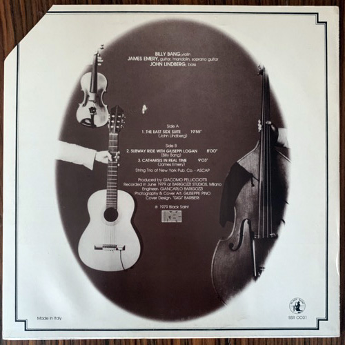 STRING TRIO OF NEW YORK First String (Black Saint - Italy original) (VG/EX) LP