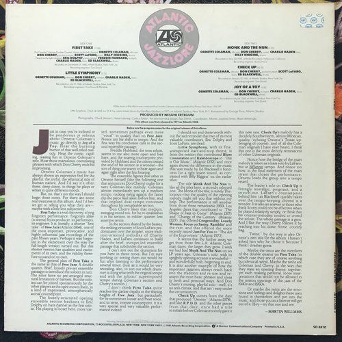 ORNETTE COLEMAN Twins (Atlantic - USA reissue) (EX) LP