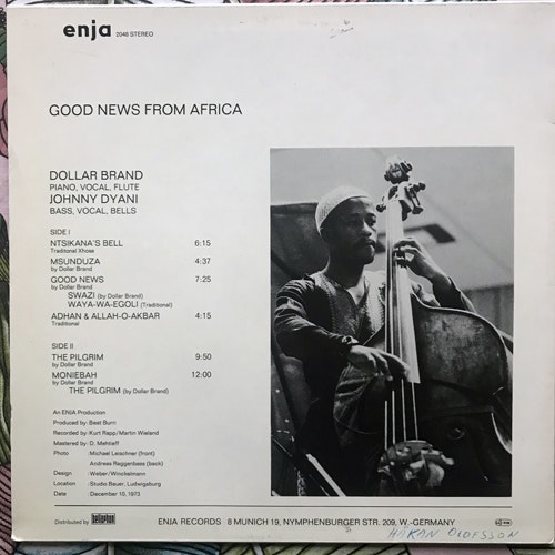 DOLLAR BRAND DUO Good News From Africa (Enja - Germany reissue) (VG+/EX) LP