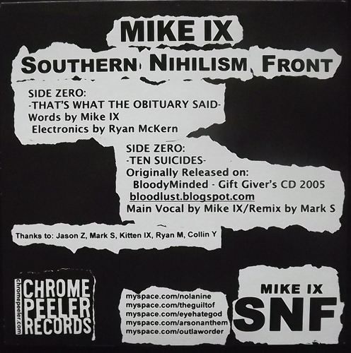 MIKE IX WILLIAMS That's What The Obituary Said (Splatter vinyl) (Chrome Peeler - USA original) (NM/EX) 7"