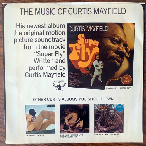 SOUNDTRACK Curtis Mayfield ‎– Superfly (Curtom - USA original) (VG+/VG) 7"