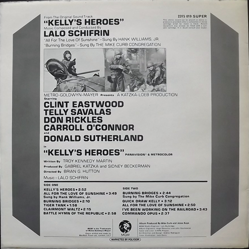 SOUNDTRACK Lalo Schifrin ‎– Kelly's Heroes (MGM - UK original) (EX/NM) LP