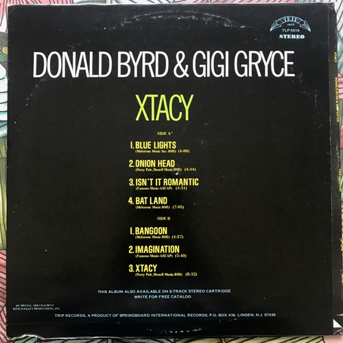 DONALD BYRD & GIGI GRYCE Xtacy (Trip Jazz - USA reissue) (VG+) LP