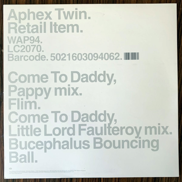 APHEX TWIN Come To Daddy (Warp - UK 2001 repress) (EX) 12"