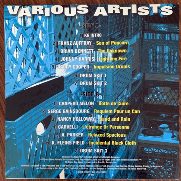 VARIOUS Dusty Fingers Volume Ten (Strictly Breaks - USA original) (EX) LP