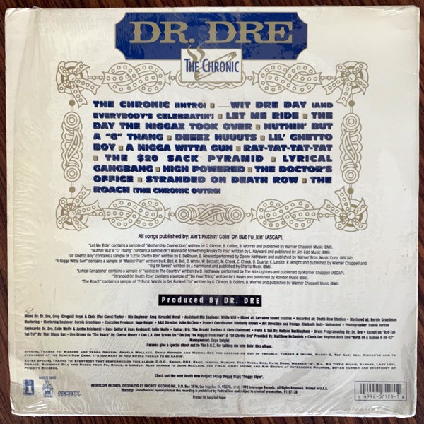 DR. DRE The Chronic (Interscope - USA original) (VG+/VG) LP