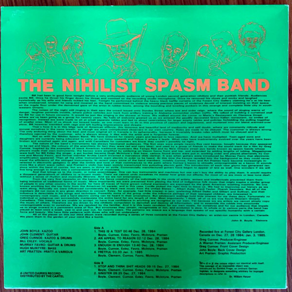 NIHILIST SPASM BAND, the ¬x~x=x (United Dairies - UK original) (VG+) LP