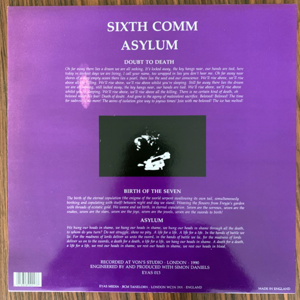 SIXTH COMM Asylum (Eyas Media - UK original) (VG+) LP