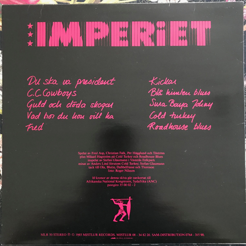 IMPERIET 2:a Augusti 1985 (Mistlur - Sweden original) (VG+) LP
