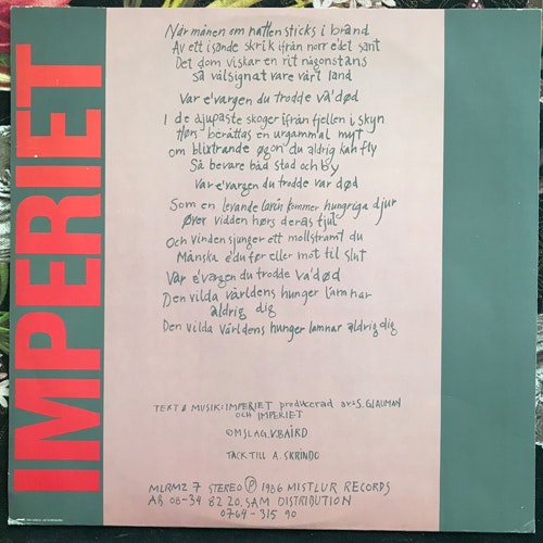 IMPERIET Var E' Vargen (Mistlur - Sweden original) (VG+) 12"