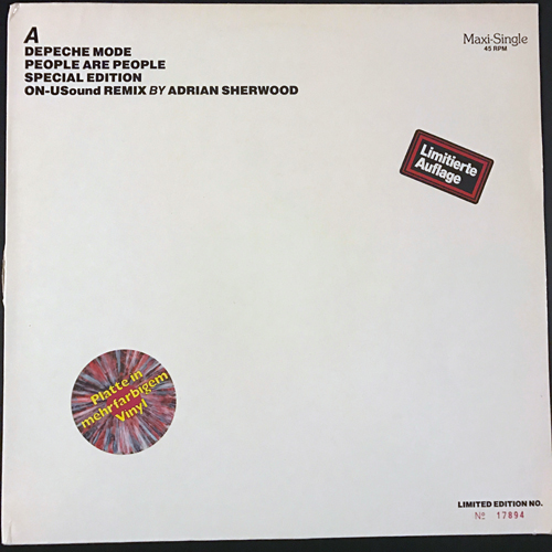 DEPECHE MODE People Are People (Special Edition ON-USound Remix By Adrian Sherwood) (Splatter vinyl) (Mute - Germany original) (VG/VG+) 12"