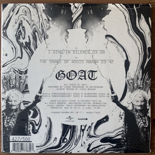 GOAT I Sing In Silence (Clear vinyl) (Stranded - Sweden original) (NM) 7"