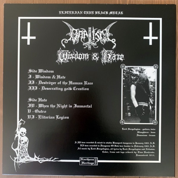 BAPTISM Wisdom & Hate (Northern Heritage - Finland 2014 reissue) (NM) LP