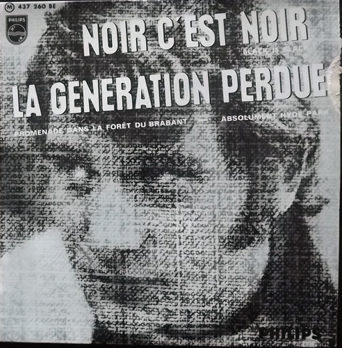 JOHNNY HALLYDAY AVEC THE BLACKBURDS Noir C'Est Noir (Philips - France original) (VG+) 7"