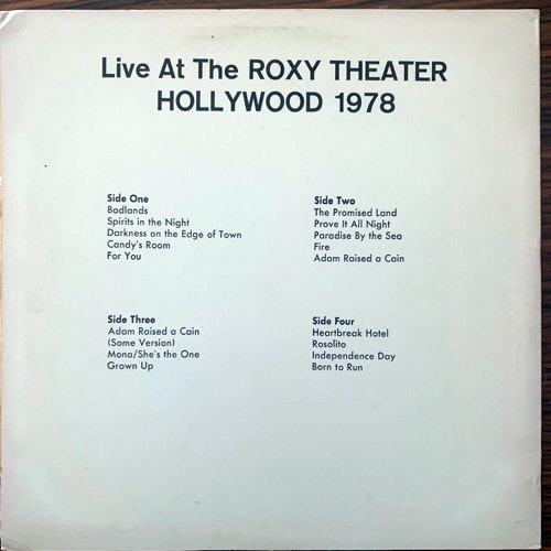 BRUCE SPRINGSTEEN Live At The Roxy Theater Hollywood (No label - Unofficial release) (VG+) 2LP