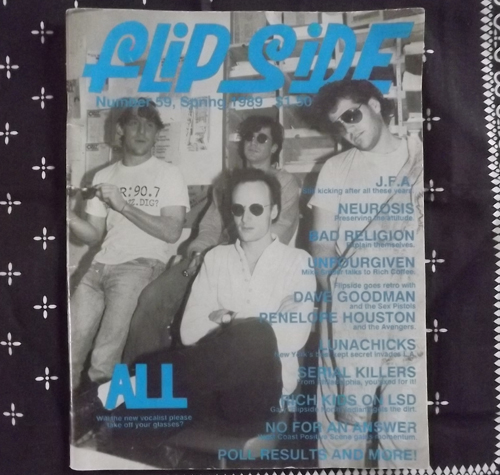 FLIPSIDE #59 1989 (USA original) (VG+) MAGAZINE