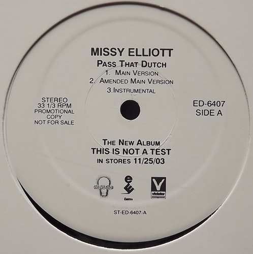 MISSY ELLIOTT Pass That Dutch (Promo) (Elektra - USA original) (VG+) 12"