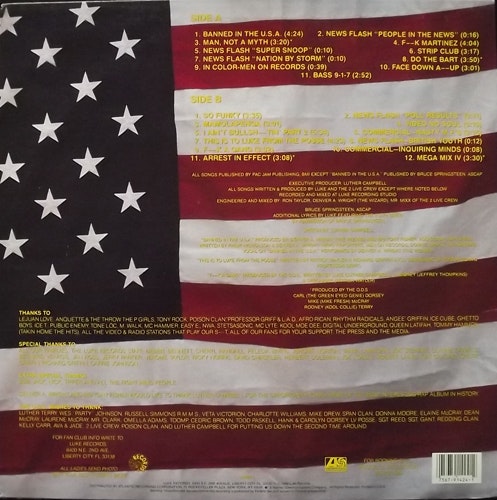 LUKE Feat. THE 2 LIVE CREW Banned In The U.S.A. - The Luke LP (With poster) (Luke - USA original) (VG+) LP