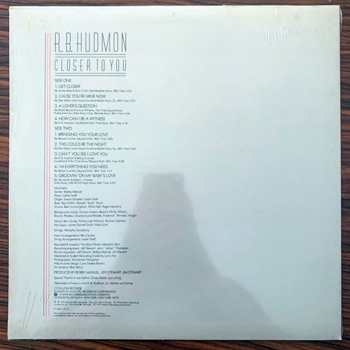R.B. HUDMON Closer To You (Cotillion - USA original) (EX) LP