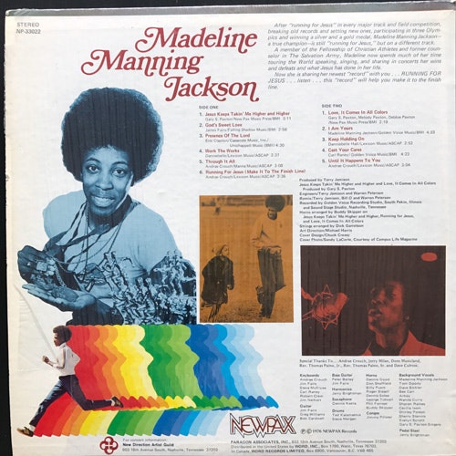 MADELINE MANNING JACKSON Running For Jesus (Newpax - USA original) (VG+) LP