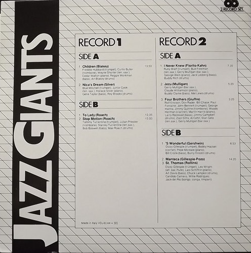 VARIOUS Jazz Giants (I Giganti Del Jazz 44+30) (Curcio - Italy original) (EX/NM) 2LP