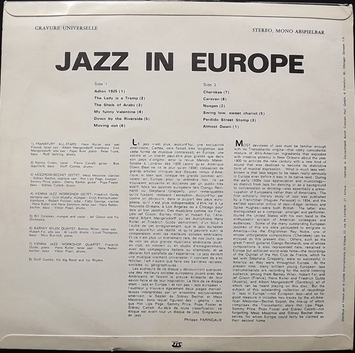 VARIOUS Jazz In Europe (Jazztone - Europe original) (VG/VG+) LP