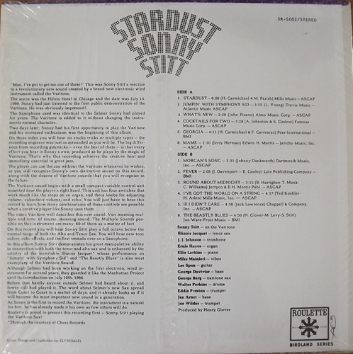 SONNY STITT Stardust (Roulette - USA original) (EX) LP