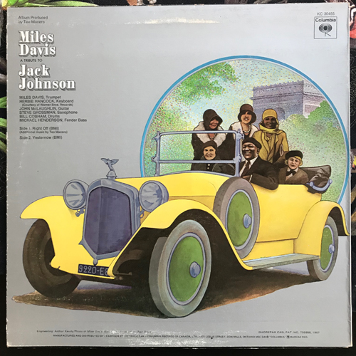 MILES DAVIS A Tribute To Jack Johnson (CBS - Canada reissue) (VG/VG-) LP