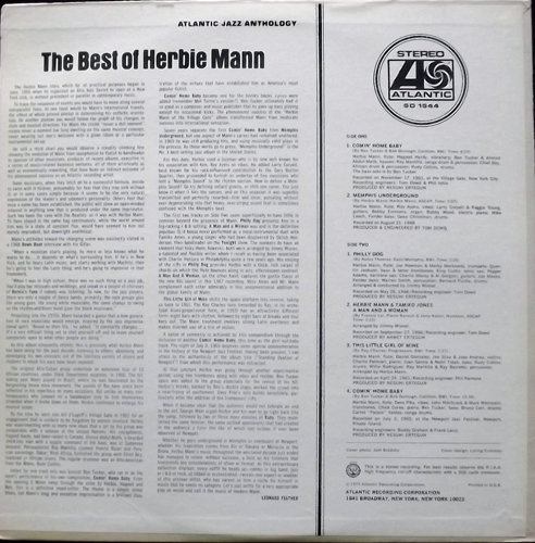 HERBIE MANN The Best Of Herbie Mann (Atlantic - USA original) (VG+/EX) LP