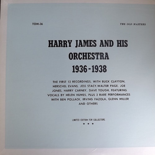 HARRY JAMES AND HIS ORCHESTRA 1936-1938 (Green vinyl) (The Old Masters - Germany original) (EX) LP