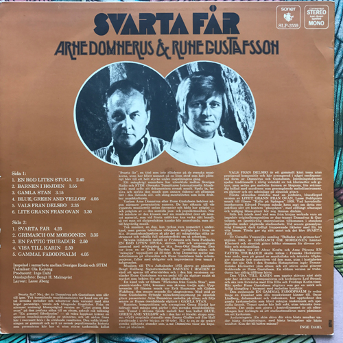 ARNE DOMNÉRUS & RUNE GUSTAFSSON Svarta Får (Sonet - Sweden original) (VG+/VG) LP