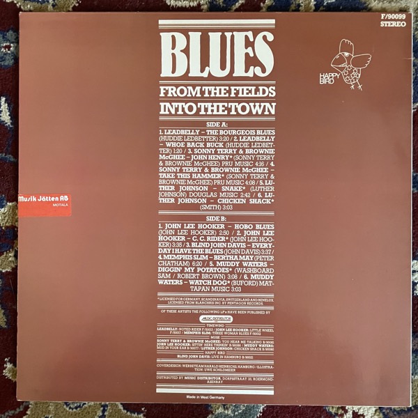 VARIOUS Blues - From The Fields Into The Town (Happy Bird - Germany original) (VG+) LP