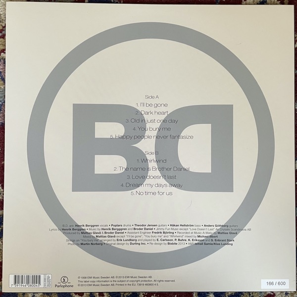 BRODER DANIEL Broder Daniel Forever (Grey vinyl) (Parlophone - Sweden 2013 reissue) (EX/NM) LP