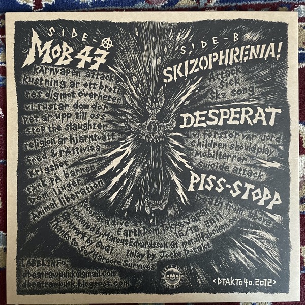 MOB 47 / SKIZOPHRENIA / DESPERAT / PISS-STOPP Made In Japan - Kärnvapen Attack Tour 2011 (White vinyl) (D-Takt & Råpunk - Sweden original) (NM) LP