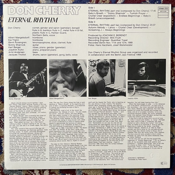 DON CHERRY Eternal Rhythm (MPS - Germany 1979 reissue) (EX) LP