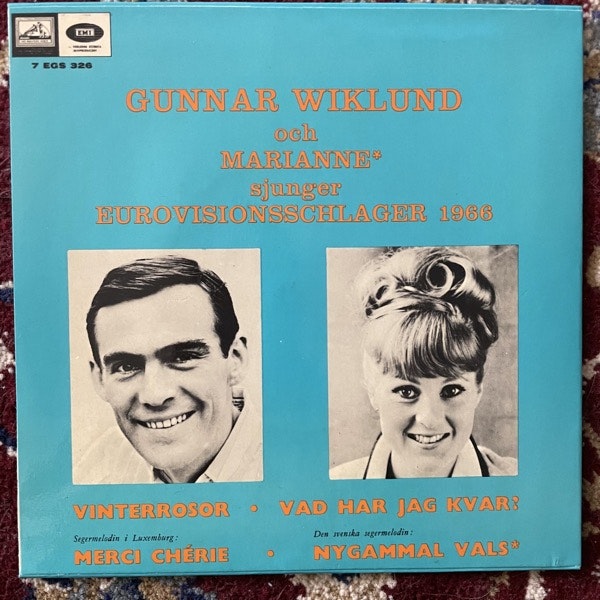 GUNNAR WIKLUND OCH MARIANNE Sjunger Eurovisionsschlager 1966 (His Master's Voice - Sweden original) (EX/VG+) 7"