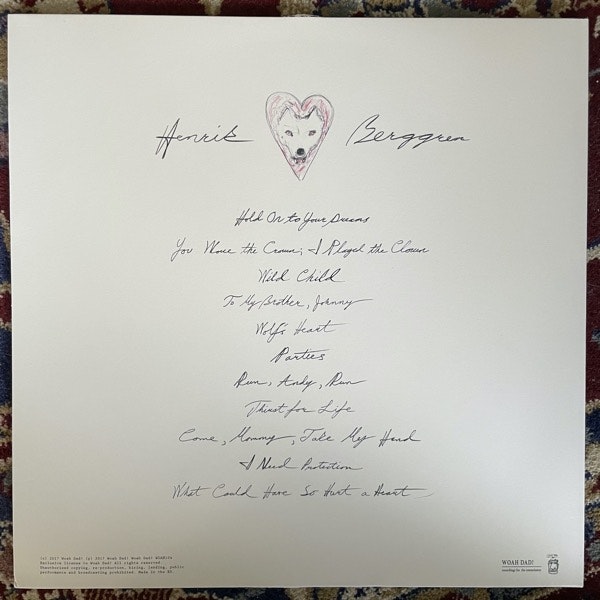 HENRIK BERGGREN Wolf's Heart (Signed) (Woah Dad! - Sweden original) (VG+/NM) LP