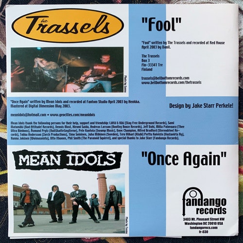 TRASSELS/MEAN IDOLS The Sultans Of Suomi (Blue vinyl) (Fandango - USA original) (EX) 7"