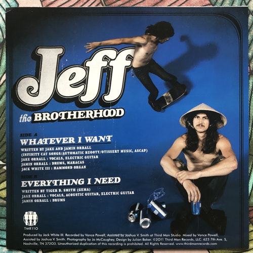 JEFF THE BROTHERHOOD Whatever I Want (Third Man - USA original) (VG+/EX) 7"