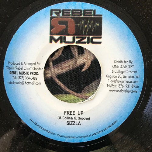 SIZZLA/MR. FLASH Free Up/Come Over (Rebel Muzic - Jamaica original) (VG+) 7"
