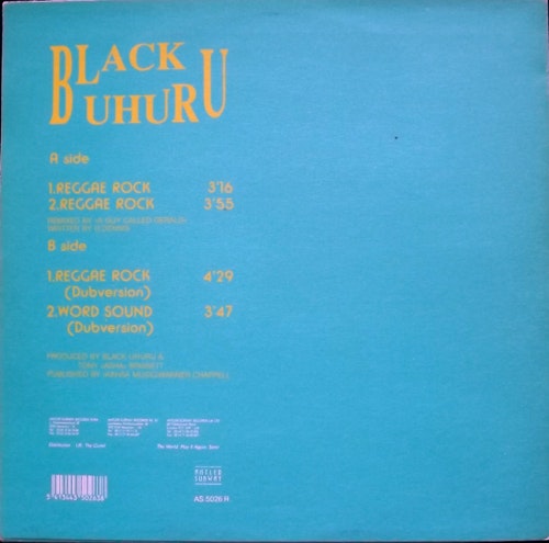 BLACK UHURU Reggae Rock (Antler-Subway - Belgium original) (VG+) 12"