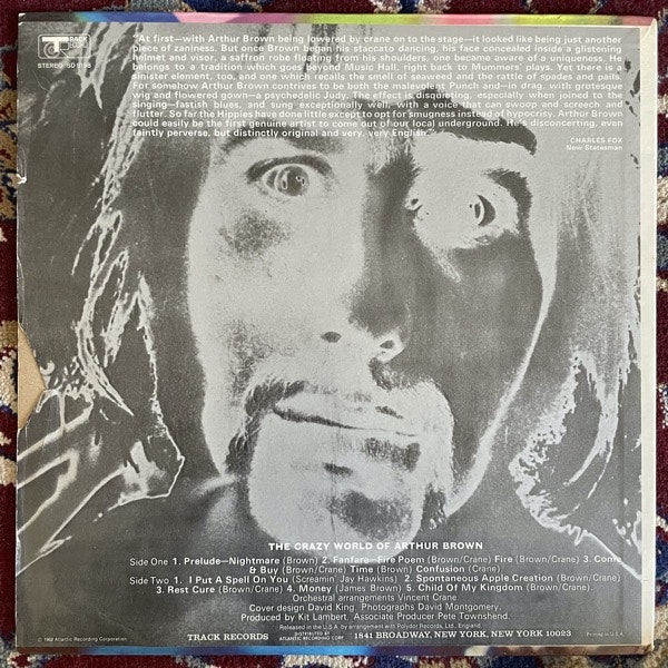 CRAZY WORLD OF ARTHUR BROWN, the The Crazy World Of Arthur Brown (Track - USA original) (VG) LP