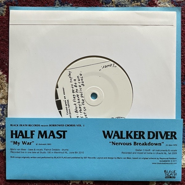 HALF MAST / WALKER DIVER Black Death (Gold vinyl) (Black Death - Holland original) (EX/NM) 7"